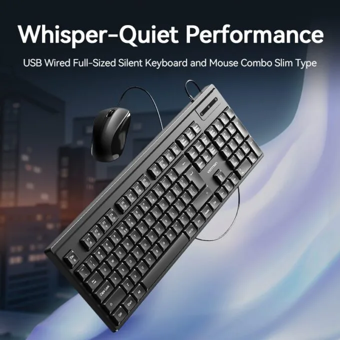 Vention Keyboard and Mouse Combo Wired Silent Slim Full Size KTYBG-EN — image 4