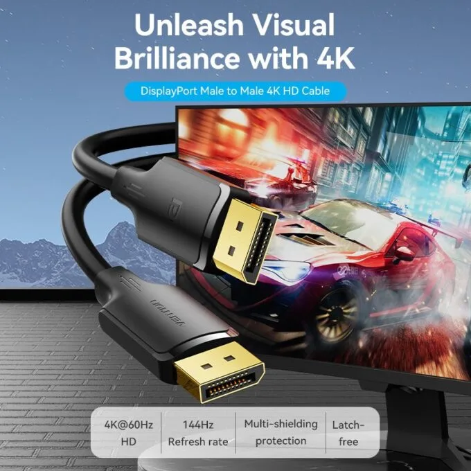 Vention DisplayPort Cable DP1.2 4K60Hz 1.0m HAKBF — image 2