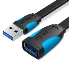 Vention IT Cable USB-A 3.0 M-F Extension Flat 1.0m Black VAS-A13-B100
