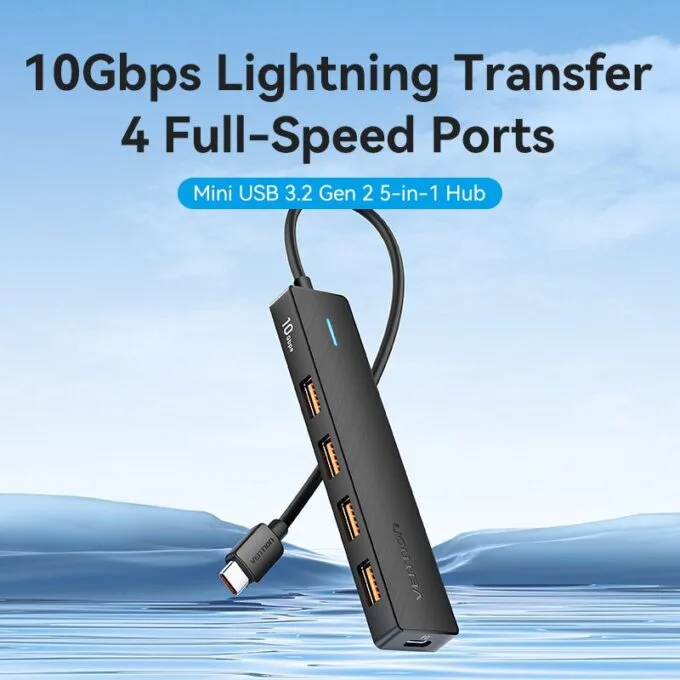 Vention IT HUB USB-C 3.2 4xA + PD100W USB-C Port CKCBB — image 2