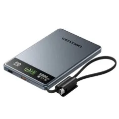 Vention MA Powerbank Wireless Magnetic 5000mAh 22.5W Wireless 15W Ultra Slim Grey FKKH0