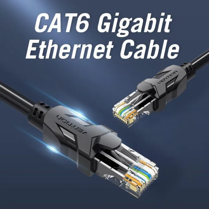 Vention NETWORK Cable CAT6 UTP Crystal Head 5.0m Black IBBBJ — image 2