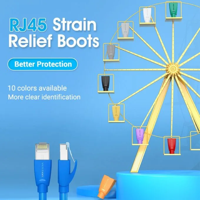 Vention NETWORK Connector Strain Relief Boots RJ45 Red 50-pack — image 2