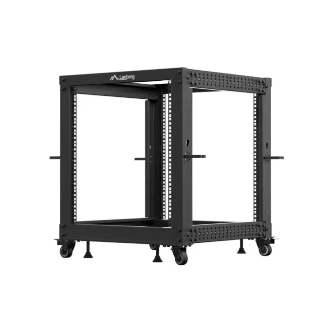 Lanberg Open Rack 19" 12U Adj.Depth 600-1000mm Black — image 1