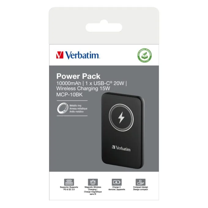 Verbatim Charge `n` Go 15W 10000mAh Wireless Magnetic czarny — image 4