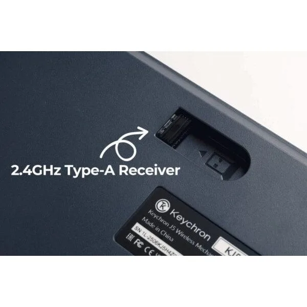 Keychron J5 (KJ5-H4Z) QMK Wireless Mechanical Keyboard Banana Switch Hot-Swap RGB 100% US Dark Blue — image 4