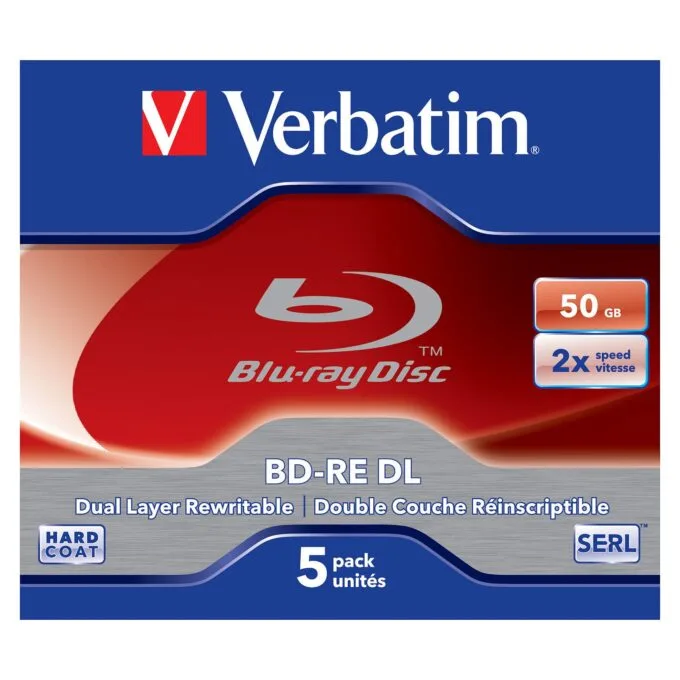 Verbatim BD-RE DL 50GB 2 x 5 Pack Jewel Case — image 1