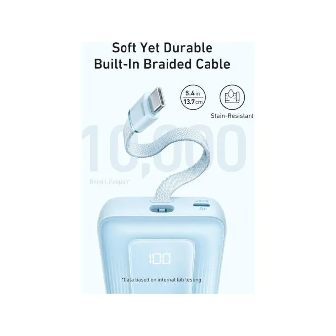 Anker Mobile Powerbank 10000 30W Built-In USB-C Cable White — image 5
