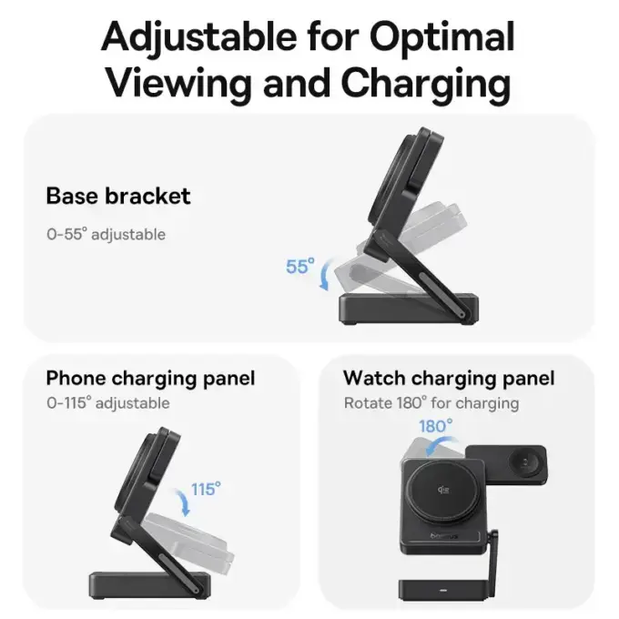 Baseus Charger Desktop Wireless 3in1 PicoGo AF21 P Qi2.2 35W Black — image 3