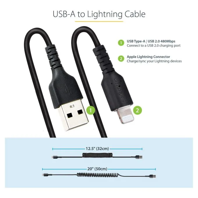 StarTech.com RUSB2ALT50CMBC lightning cable — image 8