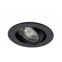 Synergy 21 LED ceiling installation spot Helios black, round + pivotable, warm white