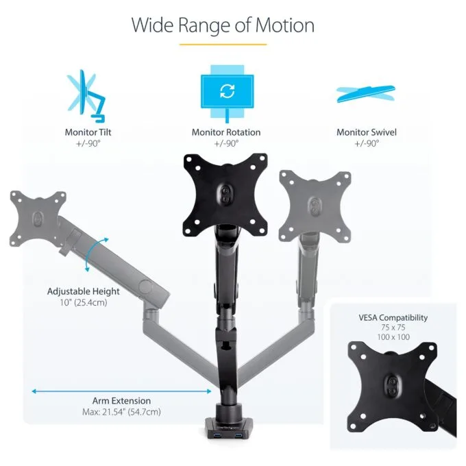 StarTech.com ARMSLIM2USB3 monitor mount / stand — image 11