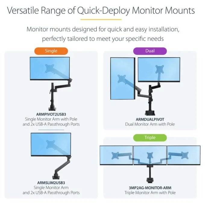 StarTech.com ARMSLIM2USB3 monitor mount / stand — image 14