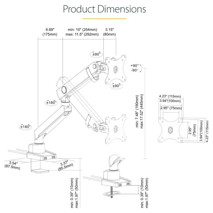 StarTech.com ARMSLIM2USB3 monitor mount / stand — image 15