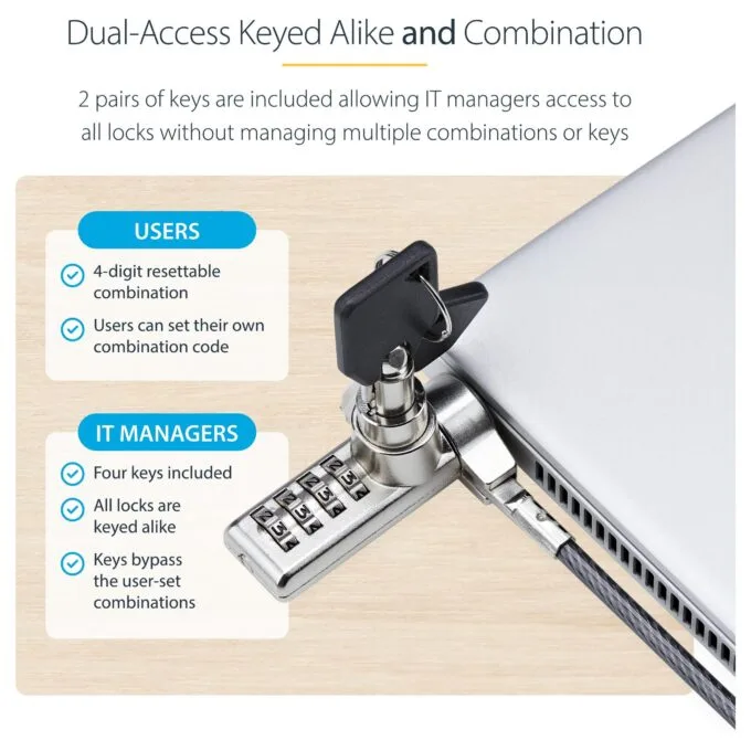 StarTech.com DUALKA10-LAPTOP-LOCK cable lock — image 12