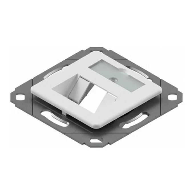 preLink / fixLink module recording, 2xKS m. Central plate 9x31.8 mm RAL 9010 — image 1