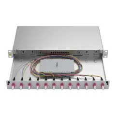EasyLan LWL Spleibox Grade C 19-inch 1HE, 12 ports, 12x LC duplex, OM4