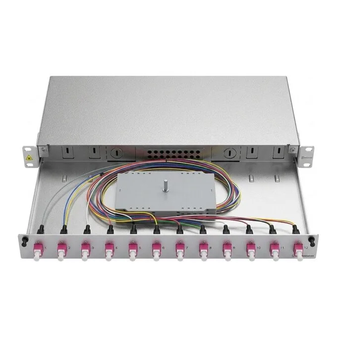 EasyLan LWL Spleibox Grade C 19-inch 1HE, 12 ports, 12x LC duplex, OM4 — image 1