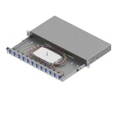 EasyLan LWL Spleibox Grade C 19-inch 1HE, 12 ports, 12x LC duplex, OS2