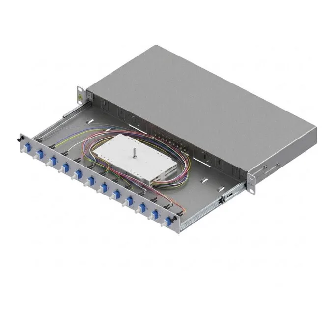 EasyLan LWL Spleibox Grade C 19-inch 1HE, 12 ports, 12x LC duplex, OS2 — image 1