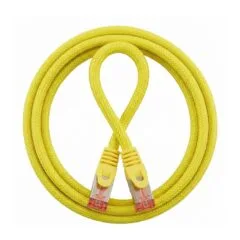 Python Cat.6 patch cable with nylong braid yellow 5m