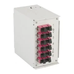 EFB DIN rail box OM4 12xSC Pigtail dropped 6x SC duplex coupling