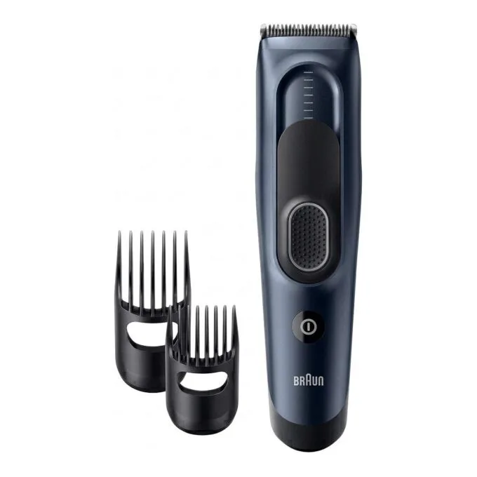 Braun Evinizde saçınızı zahmetsizce kesin ve şekillendirin: Ultra keskin bıçaklar uzunluğu ve kalınlığı nasıl olursa olsun evde saç düzeltmeyi hızlı ve kolay hale getirir. 17 uzunluk: 2 tarak arasından veya taraksız seçin. Memory SafetyLock evde kolay saç düzeltme için son kullanılan ayarı hatırlar ve kilitler. Uzun ömürlü: Kablosuz Saç kesme makineleri uzun ömürlü keskin bıçaklara ve 50 dk. çalışma süresi ile güçlü bir Ni-MH pile sahiptir. Kolaylık için yapıldı: Saç kesme makinelerinin kauçuk kavrayışlı ergonomik sapı rahatlık sağlar ve cihaz akar su altında kolayca temizlenebilir. İlave aksesuarlar: Bu erkek saç düzeltme makinesi iple kapatılan bir çanta ile sunulur ve erkekler için harika bir hediyedir. — image 1