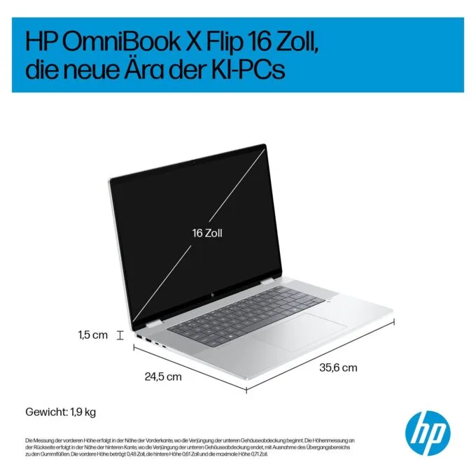 HP OmniBook X Flip 16-as0170ng CU7 256V/16GB/512SSD/W11 Home Touch — image 5