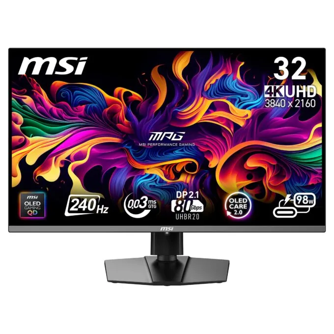 MSI MPG 322URX QD-OLED computer monitor — image 1