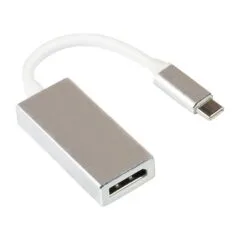Adapter USB-CTM plug on DisplayPort 1.2 jack, 4K / UHD @60Hz, aluminum housing, silver, about 15cm, Good Connections®