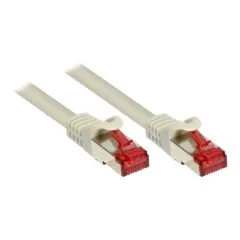 RNS® patch cable with locking lug protection, Cat. 6, S/FTP, PiMF, PVC, 250MHz, CU, grey, 10m, Good Connections®