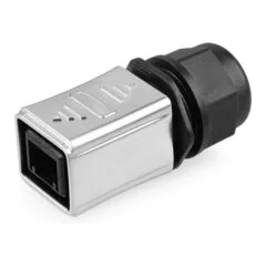 Industrial connector S6 - Unassembled plug, recess for RJ45 plug, metal, Good Connections®
