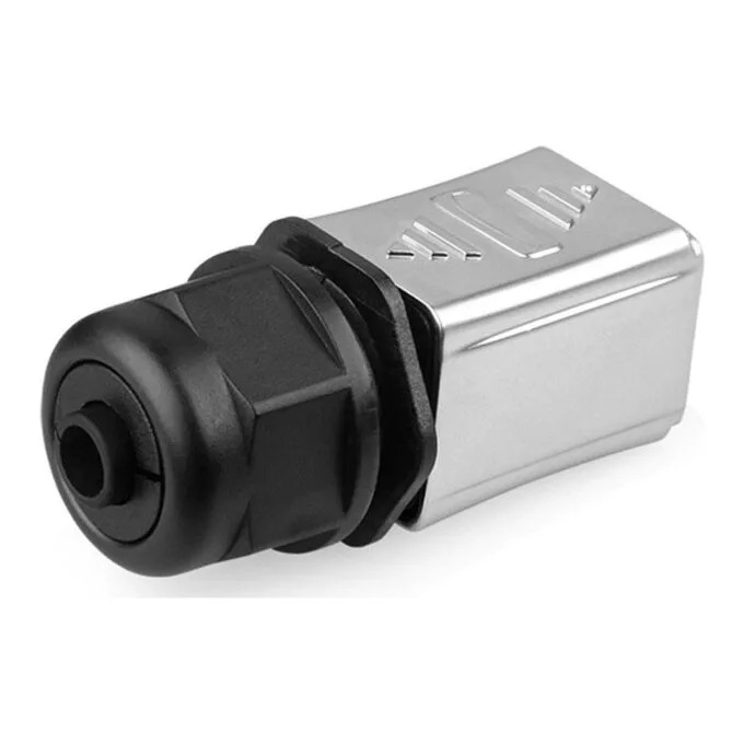 Industrial connector S6 - Unassembled plug, recess for RJ45 plug, metal, Good Connections® — image 2