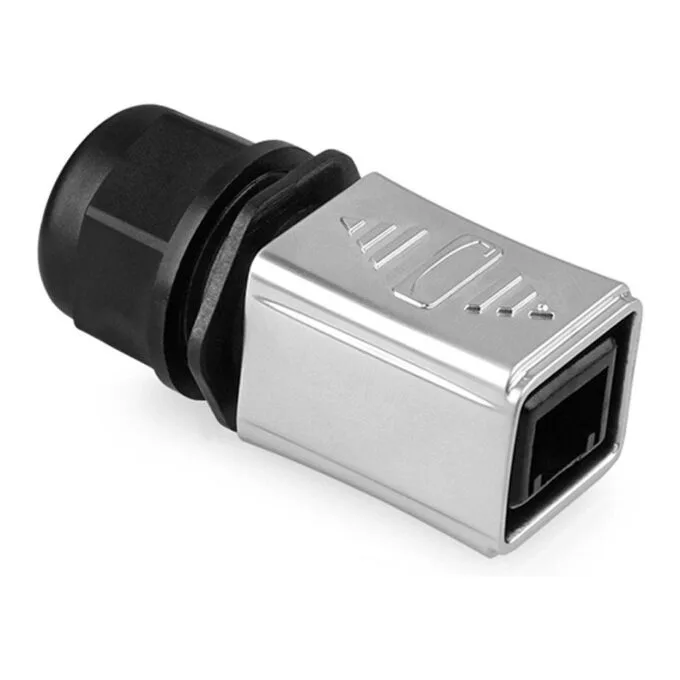 Industrial connector S6 - Unassembled plug, recess for RJ45 plug, metal, Good Connections® — image 3