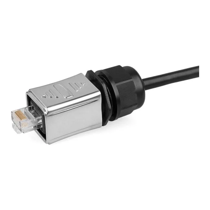 Industrial connector S6 - Unassembled plug, recess for RJ45 plug, metal, Good Connections® — image 4