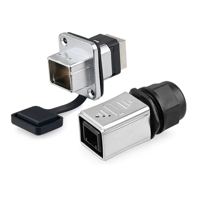 Industrial connector S6 - Unassembled plug, recess for RJ45 plug, metal, Good Connections® — image 5