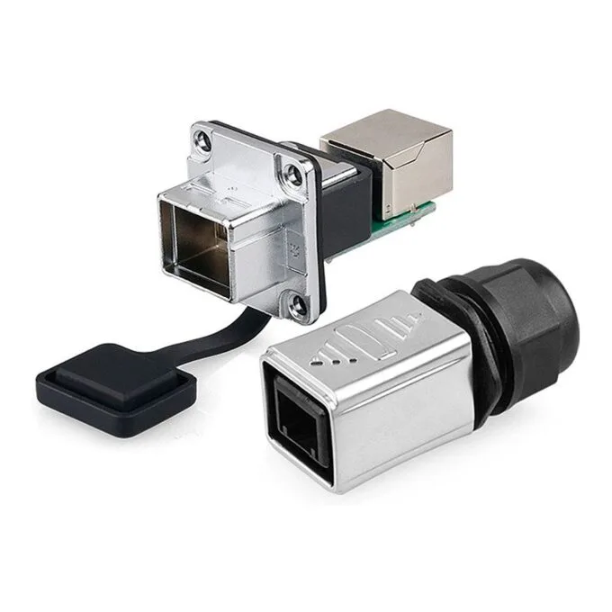 Industrial connector S6 - Unassembled plug, recess for RJ45 plug, metal, Good Connections® — image 6