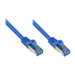 RNS® patch cable with locking lug protection, Cat. 6A, S/FTP, PiMF, halogen-free, 500MHz, blue, 2m, Good Connections®