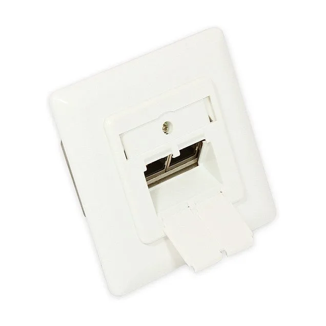 Network box Cat. 6, 2xRJ45, shielded, universal incl. Cleaner housing, designable, vertical cable feeder, pearly white RAL1013, Good Connections® — image 2