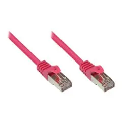 RNS® patch cable with locking lug protection, Cat. 5e, SF/UTP, PVC, 100MHz, magenta, 1.5m, Good Connections®