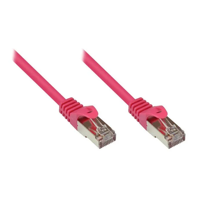 RNS® patch cable with locking lug protection, Cat. 5e, SF/UTP, PVC, 100MHz, magenta, 1.5m, Good Connections® — image 1