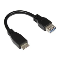 Adapter cable USB 3.0 OTG (On-the-go), Micro B plug on socket A, black, 0.1m, Good Connections®