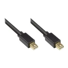 Connection cable Mini DisplayPort 1.1, plug on both sides, gold-plated, black, 3m, Good Connections®