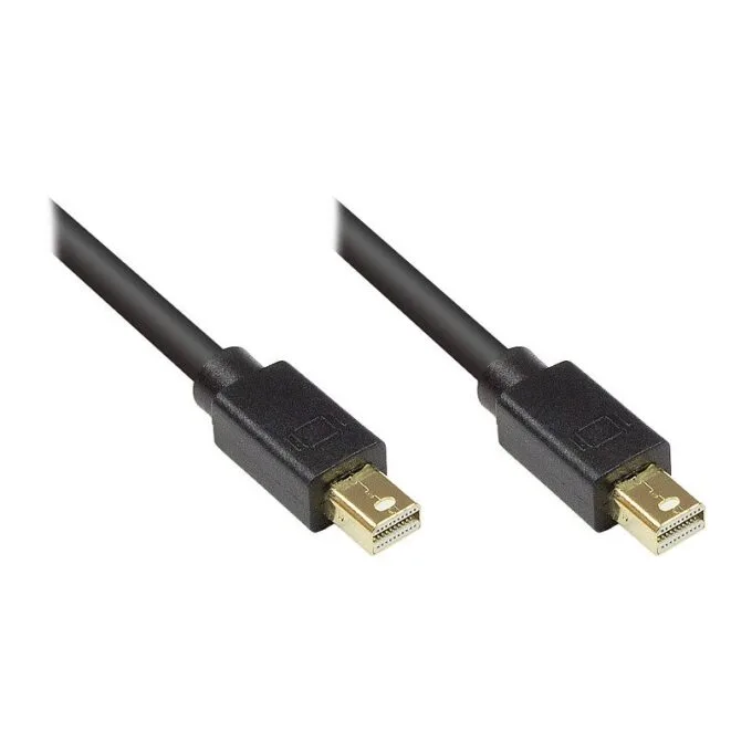 Connection cable Mini DisplayPort 1.1, plug on both sides, gold-plated, black, 5m, Good Connections® — image 1