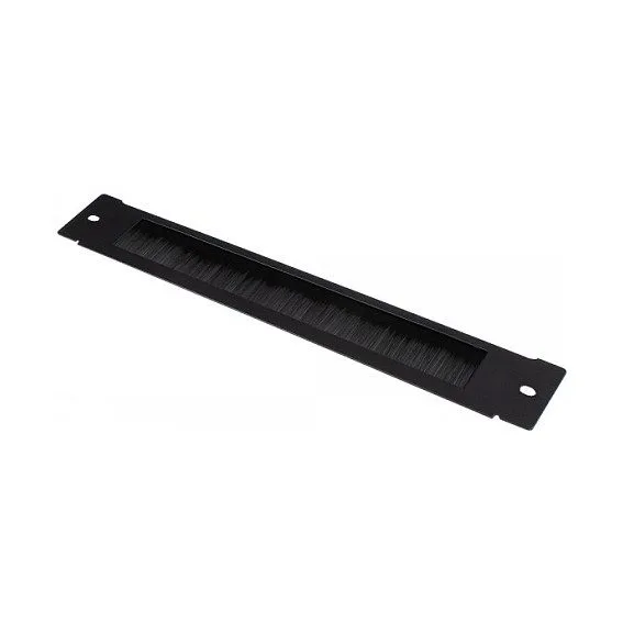 Brush strip 380 mm x 57 mm for Good Connections® 19" wall housing FLAT pack (GC-RFxxxS), deep black (RAL9005) — image 1