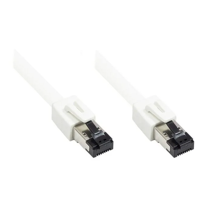 RNS® patch cable Cat. 8.1, S/FTP, PiMF, halogen-free (LSZH), 2000MHz, 40Gbit/s, white, 0.5m, Good Connections® — image 1