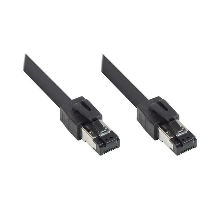 RNS® patch cable Cat. 8.1, S/FTP, PiMF, halogen-free (LSZH), 2000MHz, 40Gbit/s, black, 0.5m, Good Connections® — image 1