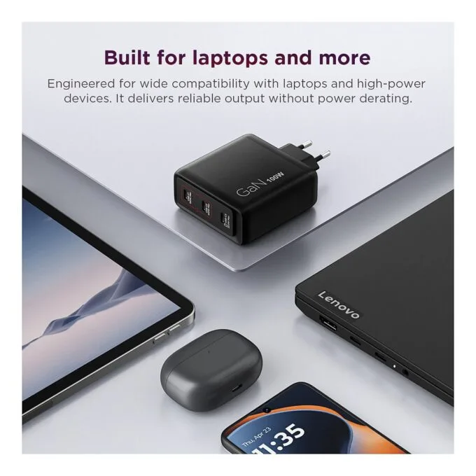 N Lenovo Multi-Port USB-C 100W GaN-Ladegerät/ Netzteil Schwarz inkl. USB-C Kabel (1,8m) — image 12