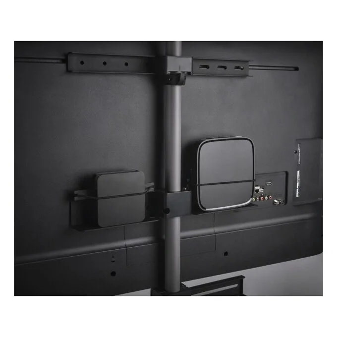 One For All WM 7476 Quadpod TV stands 32-70" VESA 400x400 35kg cable management Soundbar holder 360° Oak Silver Grey — image 3