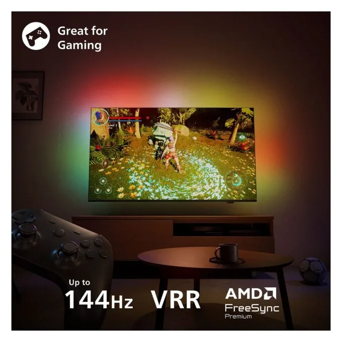 189,0cm/75" (3840x2160) Philips 75MLED910/12 4K QD MiniLED 120Hz HDMI USB WLAN Bluetooth Ambilight HDR10+ Dolby Vision Black — image 12